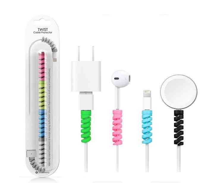 Cable Protector Silicone Bobbin Winder Wire Cord Organizer Cover For Apple Iphone USB Charger Cable Cord 4 Pcs